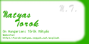 matyas torok business card
